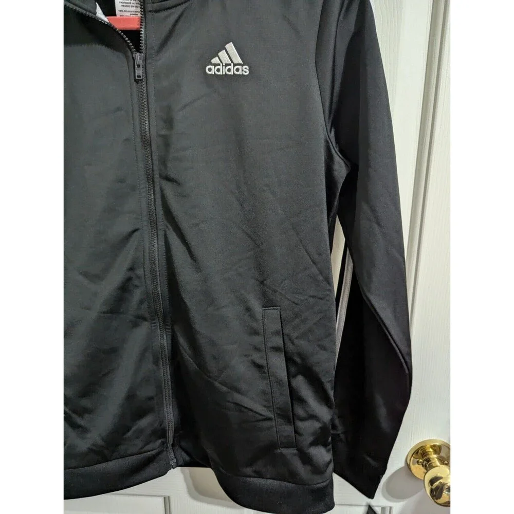 NWT Adidas Track Jacket Youth Large 14/16 Black Soccer Sports Logo